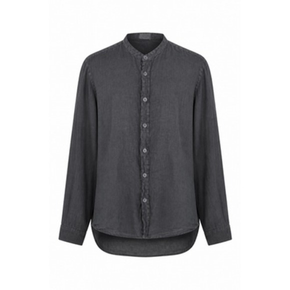 CP Shades Tops - CP Shades Shirt Womens Medium Gray 100% Linen Button Front Tunic Top Long Sleeve